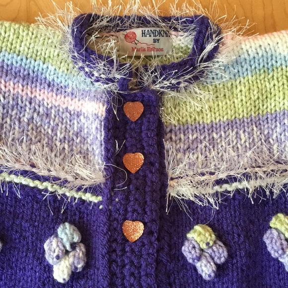 HANDKNIT By Marlis Erikson Toddler Cardigan Sweater - Picture 6 of 17